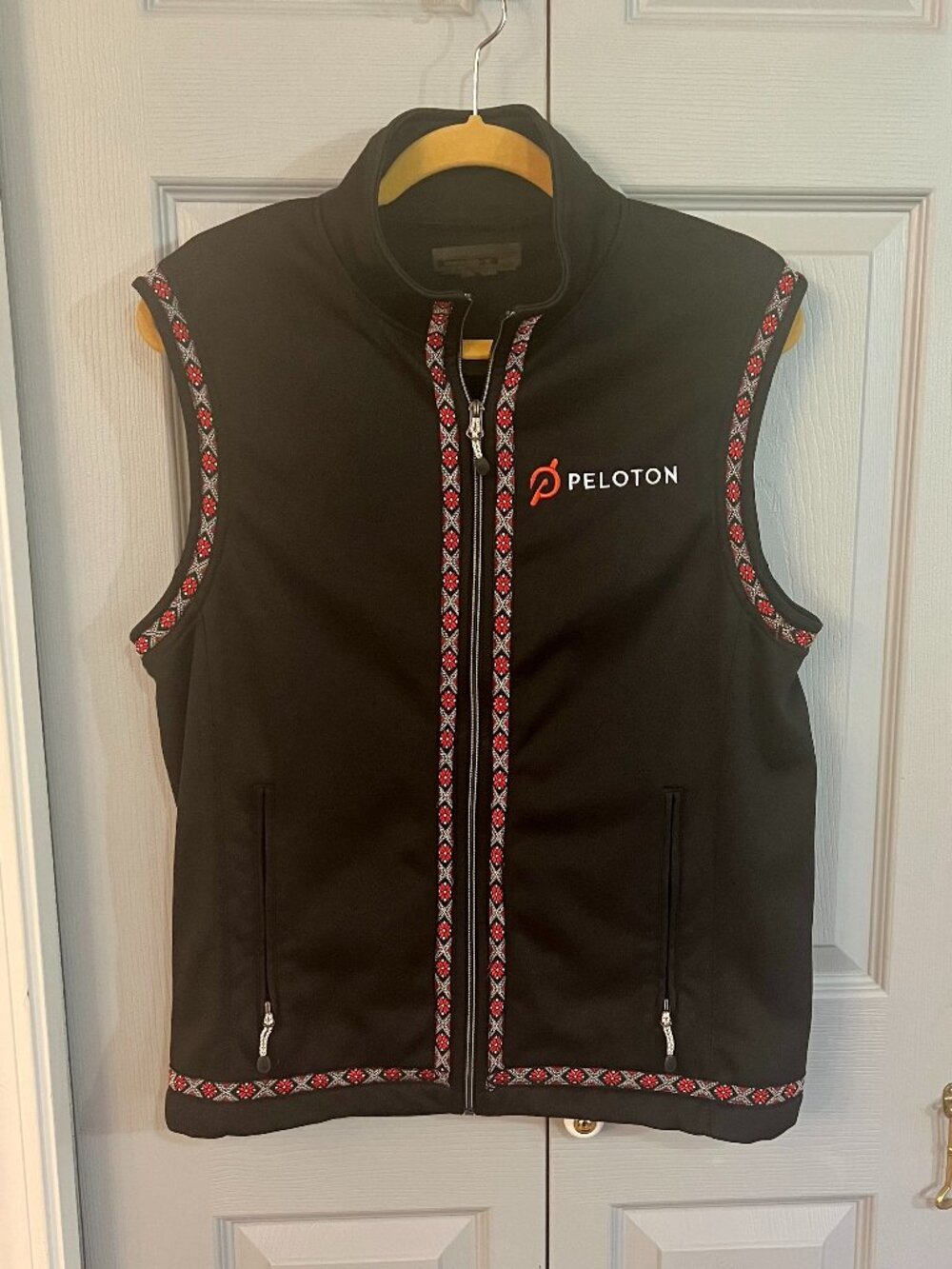 Peloton Black Zip Up Vest w/Trim